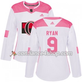 Adidas Maillot de Hockey Ottawa Senators Bobby Ryan 9 2017-2018 Blanc Rose Fashion Authentic - Femme